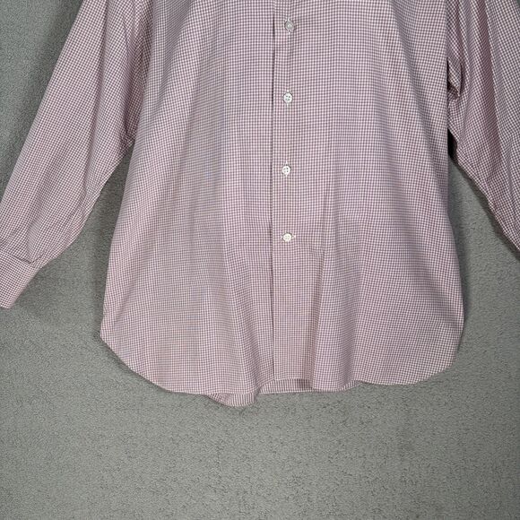 Stefano Ricci Dress Shirt Men’s Size 17/43 White Red Check Cotton Button Up - Picture 4 of 16